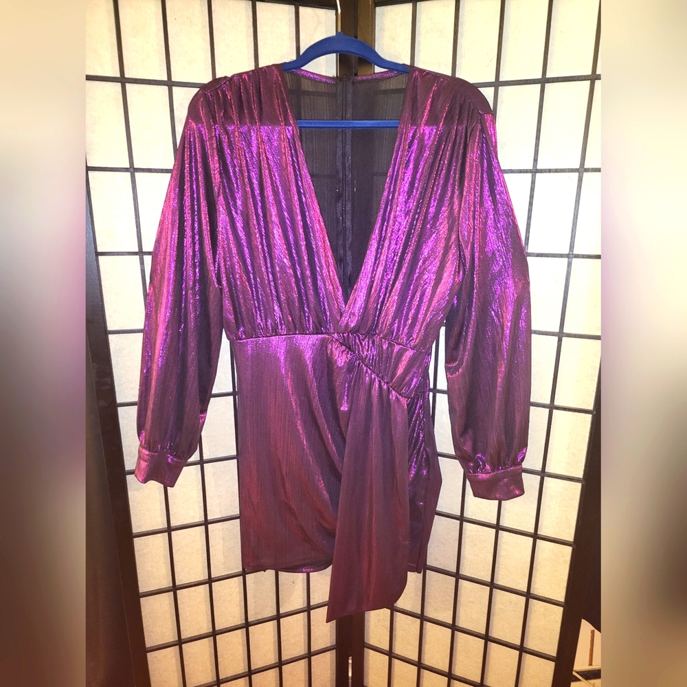 Metallic Purple Party Dress